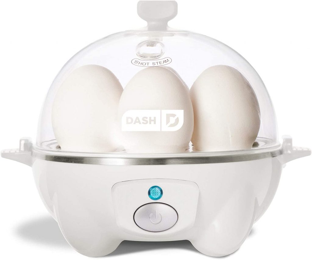 Dash Rapid Egg Cooker: 6 Egg Capacity Electric Egg Cooker for Hard Boiled Eggs, Poached Eggs, Scrambled Eggs, or Omelets with Auto Shut Off Feature - White