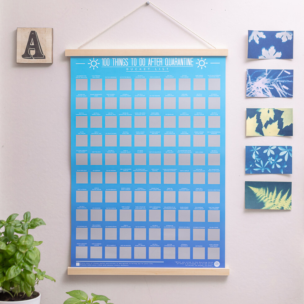100 things to do after quarantine scratch off poster