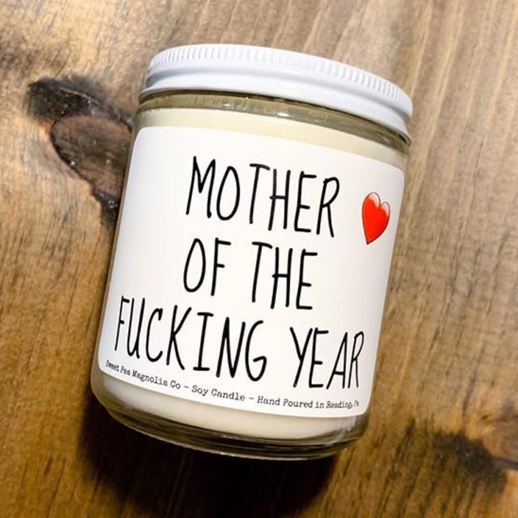 mother of the fucking year candle