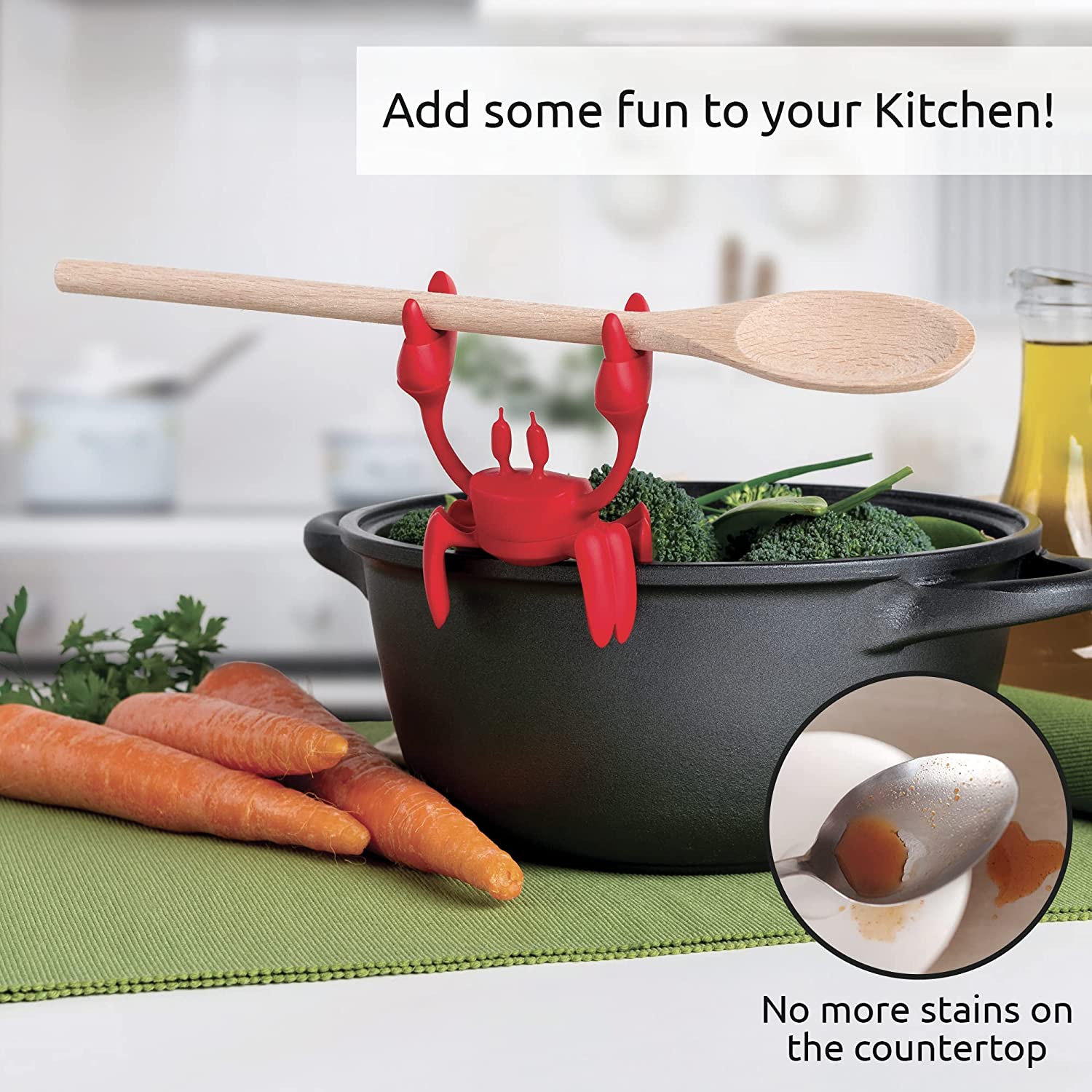 Ototo Red Crab Spoon Holder & Steam Releaser New Fast Free Shipping  7290015169059 - Kitchen Tools & Utensils - Henderson, Nevada
